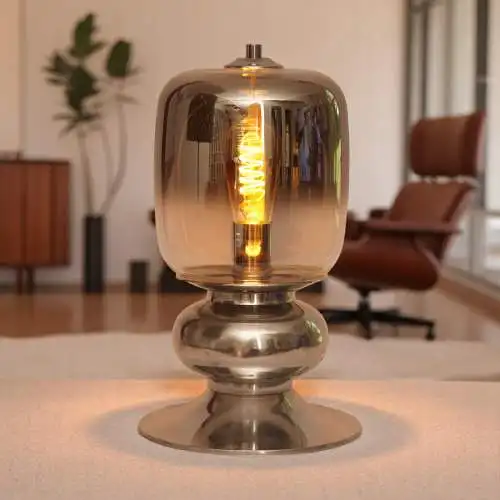 Sehr elegante Design Tischleuchte "MIRRORS" Unikat Einzelstück Midcentury