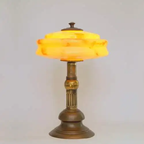 Art Deco Design Schreibtischleuchte "MARBLE SPOT" Unikat Messinglampe Berlin