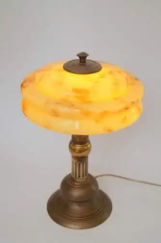 Art Deco Design Schreibtischleuchte "MARBLE SPOT" Unikat Messinglampe Berlin