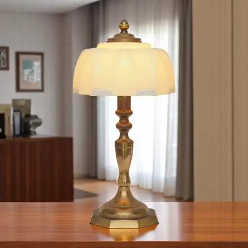 Art Deco Schreibtischleuchte "BLUE SKY" Unikat Messinglampe Berlin Tischlampe