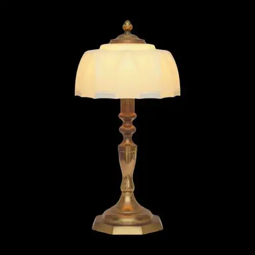 Art Deco Schreibtischleuchte "BLUE SKY" Unikat Messinglampe Berlin Tischlampe
