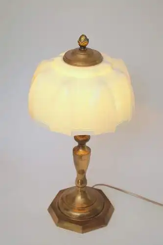 Art Deco Schreibtischleuchte "BLUE SKY" Unikat Messinglampe Berlin Tischlampe
