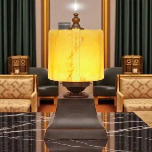 Design Unikat Art Déco Tischleuchte "THE DRUM" Einzelstück Tischlampe