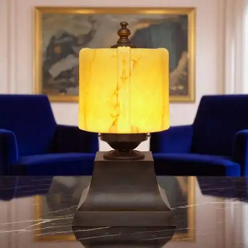 Design Unikat Art Déco Tischleuchte "THE DRUM" Einzelstück Tischlampe
