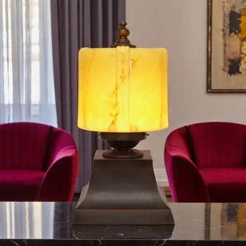 Design Unikat Art Déco Tischleuchte "THE DRUM" Einzelstück Tischlampe