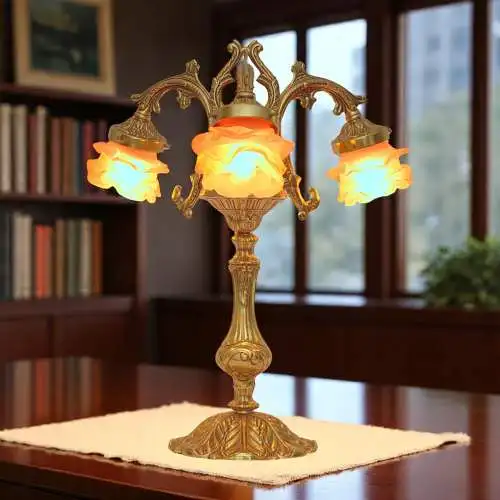Spanische Jugendstil Tischleuchte "MADRID ROSE" Tischlampe Unikat