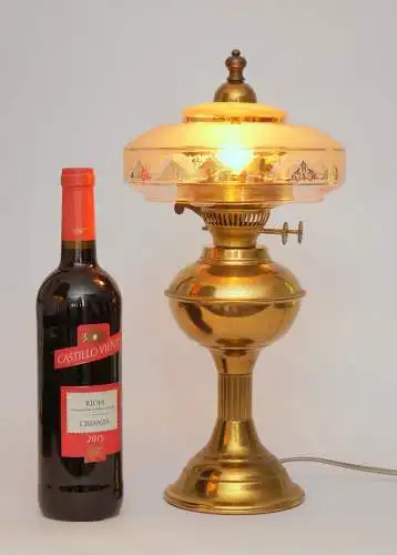 Design Unikat Art Déco Tischleuchte "QUERENBURG" Messinglampe Tischlampe