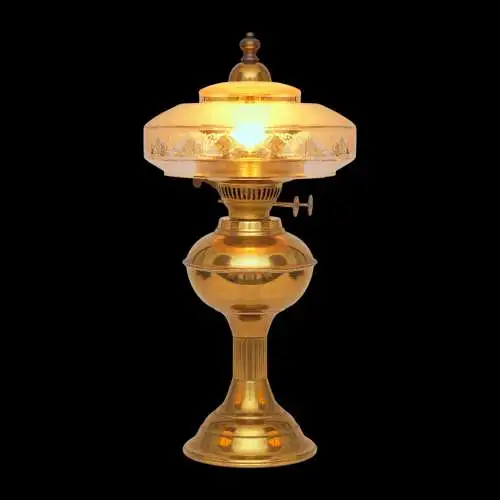 Design Unikat Art Déco Tischleuchte "QUERENBURG" Messinglampe Tischlampe