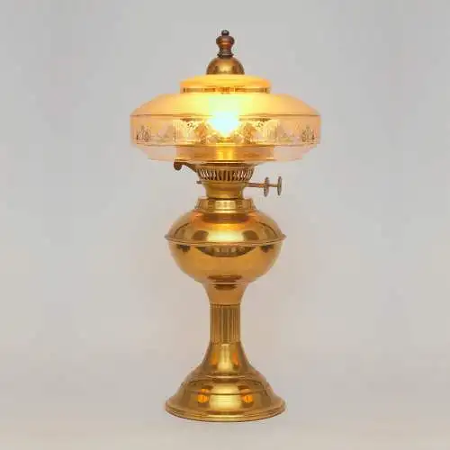 Design Unikat Art Déco Tischleuchte "QUERENBURG" Messinglampe Tischlampe