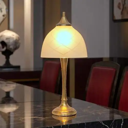 Design Unikat Art Déco Tischleuchte "DAHLHAUSEN" Messinglampe Tischlampe