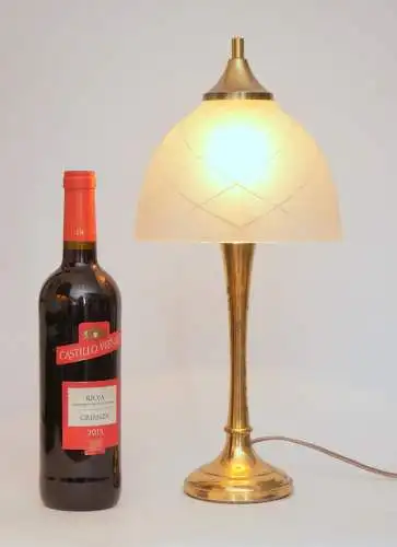 Design Unikat Art Déco Tischleuchte "DAHLHAUSEN" Messinglampe Tischlampe