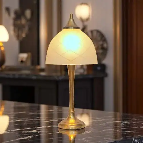 Design Unikat Art Déco Tischleuchte "DAHLHAUSEN" Messinglampe Tischlampe