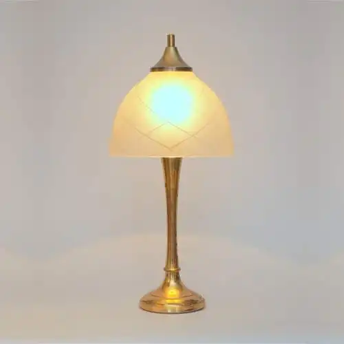 Design Unikat Art Déco Tischleuchte "DAHLHAUSEN" Messinglampe Tischlampe
