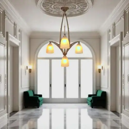 Seltene original Art Déco Deckenleuchte "AMIENS" Chandelier Hängelampe 1920er