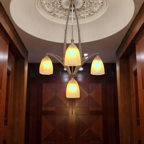 Seltene original Art Déco Deckenleuchte "AMIENS" Chandelier Hängelampe 1920er