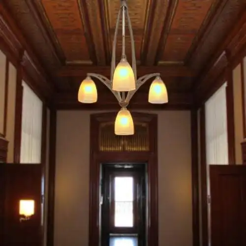 Seltene original Art Déco Deckenleuchte "AMIENS" Chandelier Hängelampe 1920er