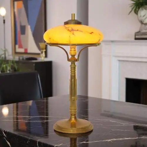 Sehr elegante original Art Déco Schreibtischlampe "THE COMMODORE" Messinglampe