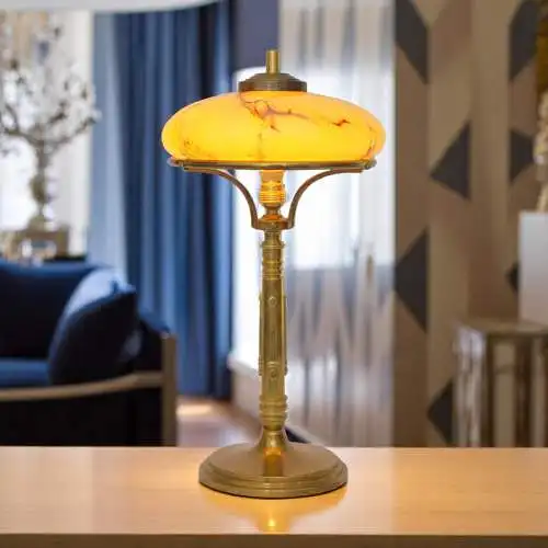 Sehr elegante original Art Déco Schreibtischlampe "THE COMMODORE" Messinglampe