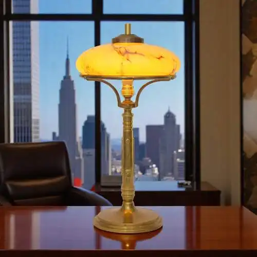Sehr elegante original Art Déco Schreibtischlampe "THE COMMODORE" Messinglampe