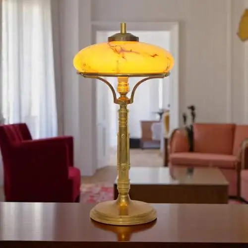 Sehr elegante original Art Déco Schreibtischlampe "THE COMMODORE" Messinglampe
