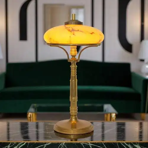 Sehr elegante original Art Déco Schreibtischlampe "THE COMMODORE" Messinglampe