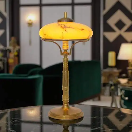 Sehr elegante original Art Déco Schreibtischlampe "THE COMMODORE" Messinglampe