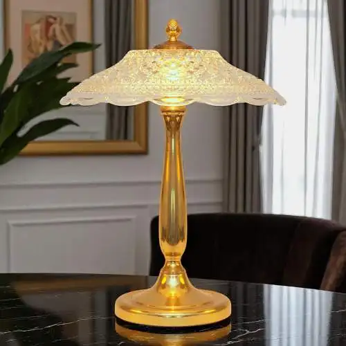 Unikat Hollywood Regency Tischleuchte "VENICE SHINE" Tischlampe Messing Design