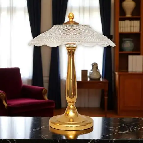 Unikat Hollywood Regency Tischleuchte "VENICE SHINE" Tischlampe Messing Design