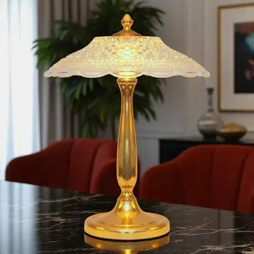 Unikat Hollywood Regency Tischleuchte "VENICE SHINE" Tischlampe Messing Design