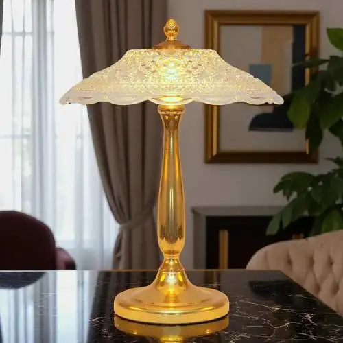 Unikat Hollywood Regency Tischleuchte "VENICE SHINE" Tischlampe Messing Design