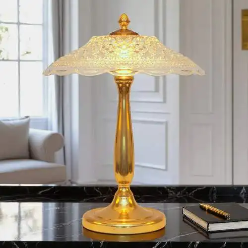 Unikat Hollywood Regency Tischleuchte "VENICE SHINE" Tischlampe Messing Design