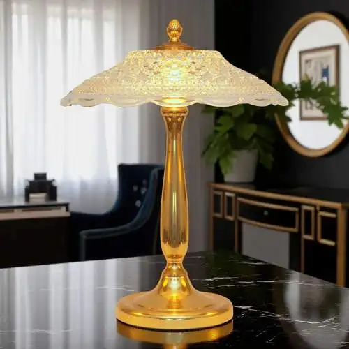 Unikat Hollywood Regency Tischleuchte "VENICE SHINE" Tischlampe Messing Design