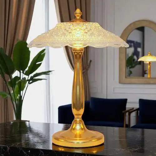 Unikat Hollywood Regency Tischleuchte "VENICE SHINE" Tischlampe Messing Design