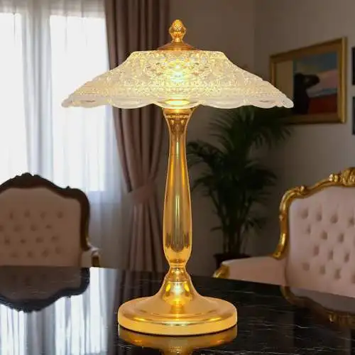 Unikat Hollywood Regency Tischleuchte "VENICE SHINE" Tischlampe Messing Design
