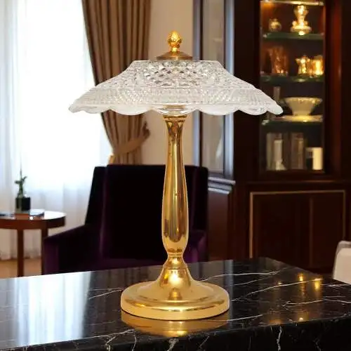 Unikat Hollywood Regency Tischleuchte "VENICE SHINE" Tischlampe Messing Design