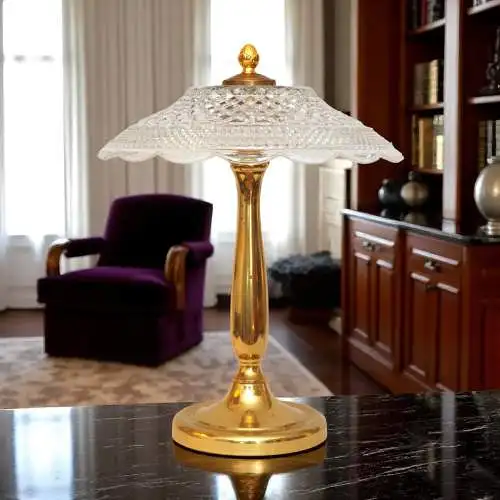 Unikat Hollywood Regency Tischleuchte "VENICE SHINE" Tischlampe Messing Design