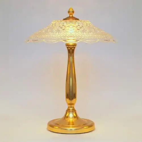 Unikat Hollywood Regency Tischleuchte "VENICE SHINE" Tischlampe Messing Design