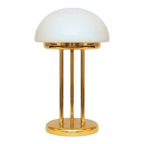 Art Déco Pilzlampe Bankerlampe "TRIPOD SAUCERS" Messinglampe Tischleuchte