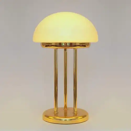Art Déco Pilzlampe Bankerlampe "TRIPOD SAUCERS" Messinglampe Tischleuchte