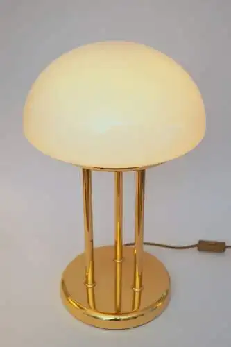 Art Déco Pilzlampe Bankerlampe "TRIPOD SAUCERS" Messinglampe Tischleuchte