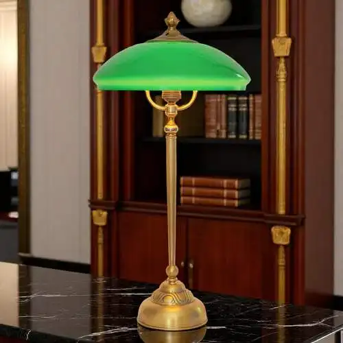 Unikat Art Déco Design Tischleuchte "SHEFFIELD REGENCY" Tischlampe Messinglampe