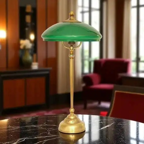 Unikat Art Déco Design Tischleuchte "SHEFFIELD REGENCY" Tischlampe Messinglampe