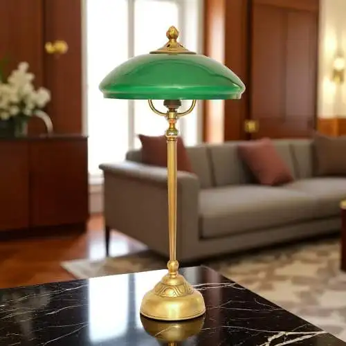 Unikat Art Déco Design Tischleuchte "SHEFFIELD REGENCY" Tischlampe Messinglampe