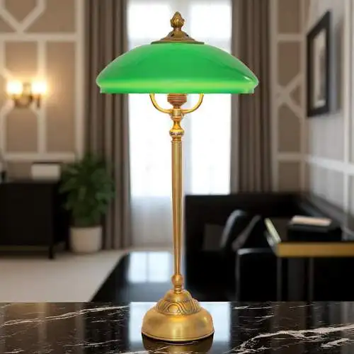 Unikat Art Déco Design Tischleuchte "SHEFFIELD REGENCY" Tischlampe Messinglampe