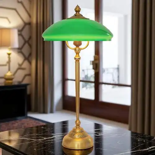 Unikat Art Déco Design Tischleuchte "SHEFFIELD REGENCY" Tischlampe Messinglampe