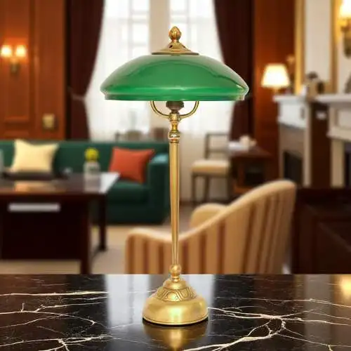 Unikat Art Déco Design Tischleuchte "SHEFFIELD REGENCY" Tischlampe Messinglampe