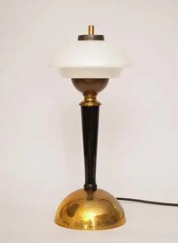 Unikat Art Déco Design Tischleuchte "BRISTOL SAUCER" Tischlampe Messinglampe