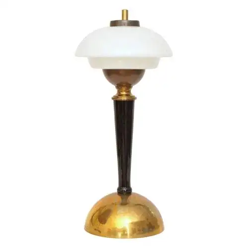 Unikat Art Déco Design Tischleuchte "BRISTOL SAUCER" Tischlampe Messinglampe