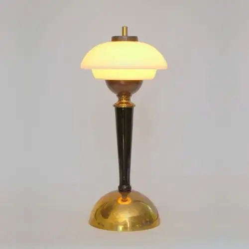 Unikat Art Déco Design Tischleuchte "BRISTOL SAUCER" Tischlampe Messinglampe