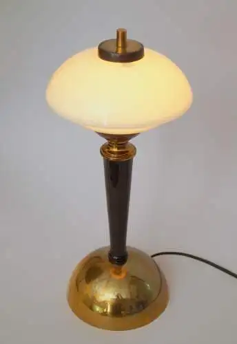 Unikat Art Déco Design Tischleuchte "BRISTOL SAUCER" Tischlampe Messinglampe
